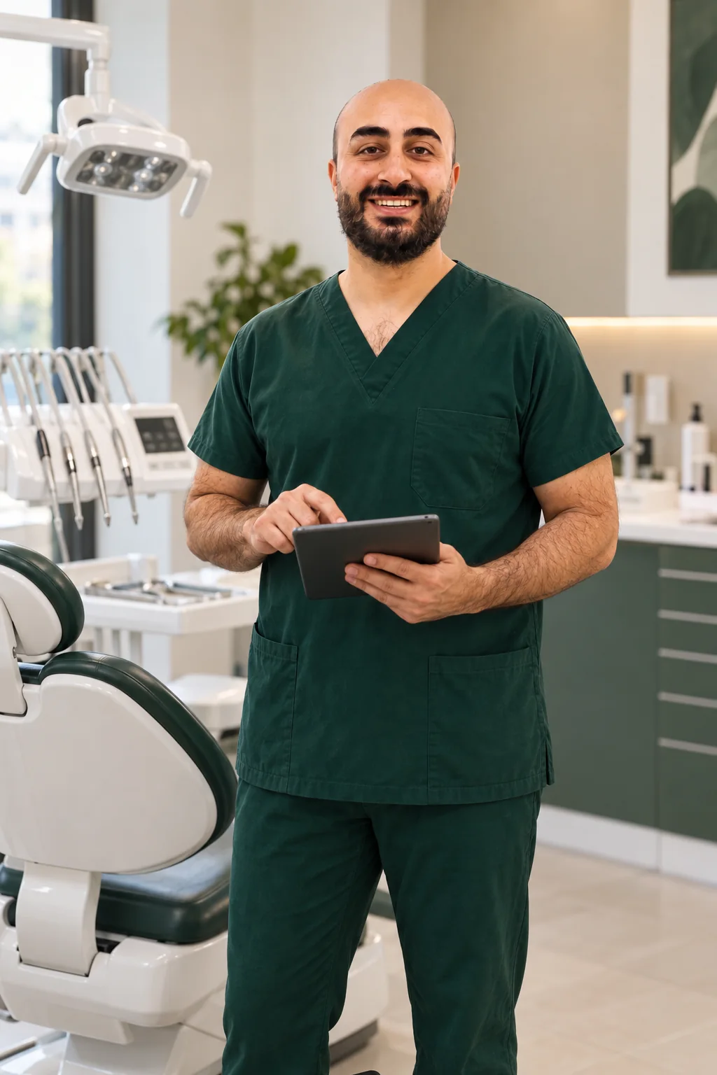 Diş Hekimi Dt. Berat Durmuş klinikte dijital tablet ile